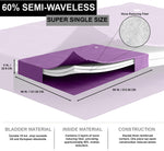 60% Semi-Waveless Hardside Waterbed Mattress with Two Wave-Reducing Fiber Layers - Frame Not Included