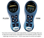 Two Night air LED hand controls showing plush and firm settingss