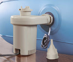 Includes hands free electric pump and adapter
