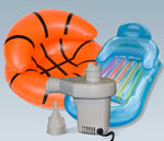 The pump and adapter can be used to inlfate pool toys