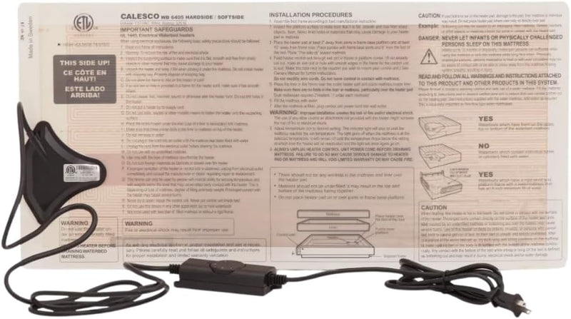Waterbed Mattress Heater 325W – Temperature Control, Safe & Efficient Heating for Hardside Waterbed Mattresses