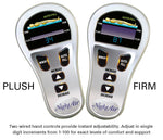 Two Wired LED hand controls adjust from plush to firm