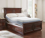 Queen size Boyd adjustable power base 6 with a queen size mattress on a platfrom bed frame