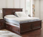 Split King Boyd adjustable power base 6 with two twin XL size mattresses in a bed frame