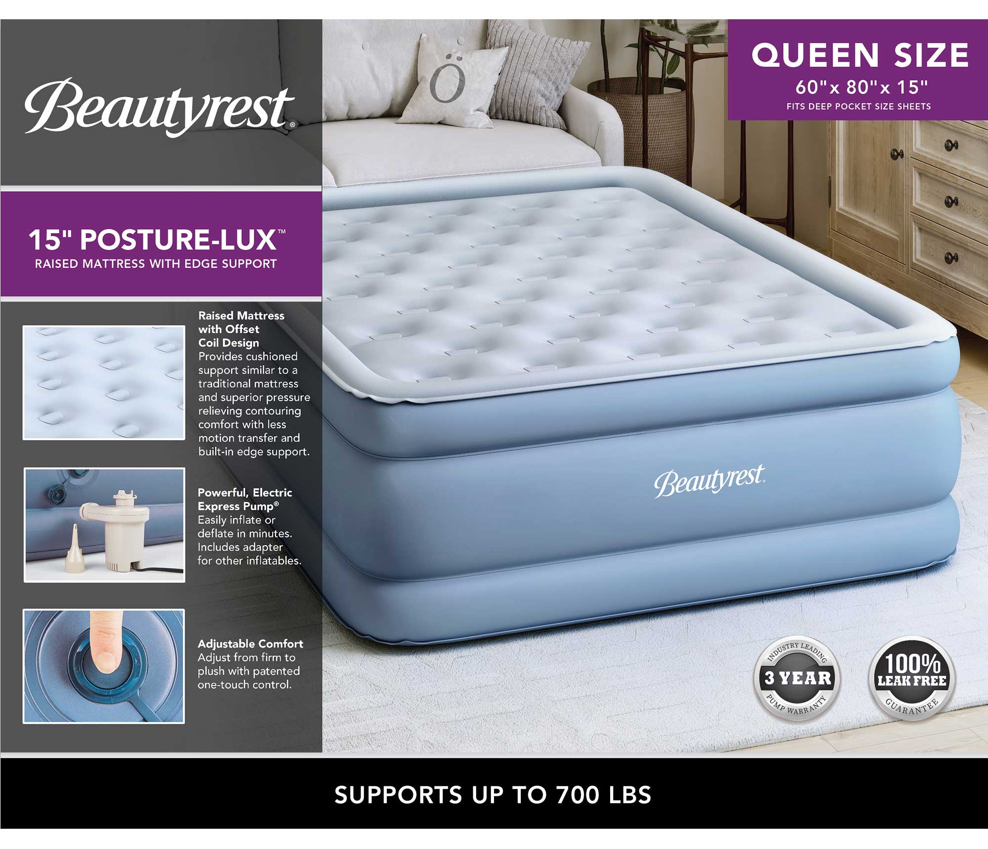 Boyd BeautyRest Skyrise Pillow Top Express Bedboyd specialty sleep, beauty  rest, air bed, pillowtop
