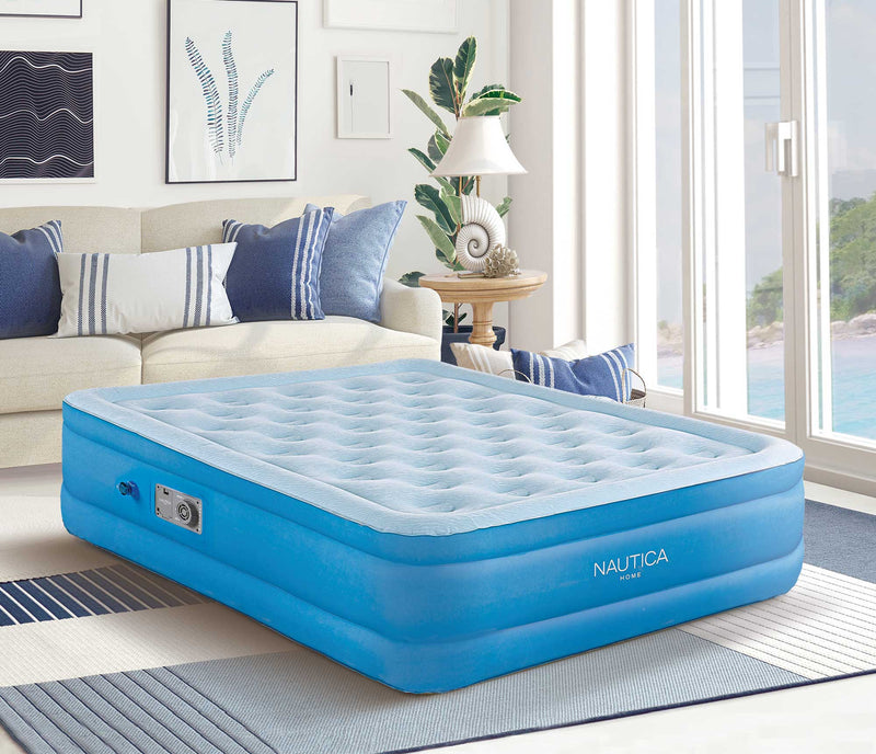 Queen Size Nautica Home Cool Comfort Air Mattress in Calm Waterside Living Room