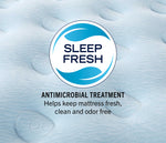 Sleep Fresh Antimicrobial Icon on Cool Comfort Air Mattress Cover